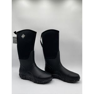 WTW Men's Rain Boots Neoprene - Waterproof Insulated Rubber Mud Boots Black 10